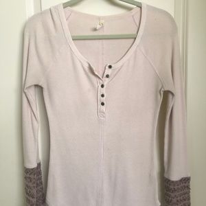 Free People Light Pink Long Sleeved Top